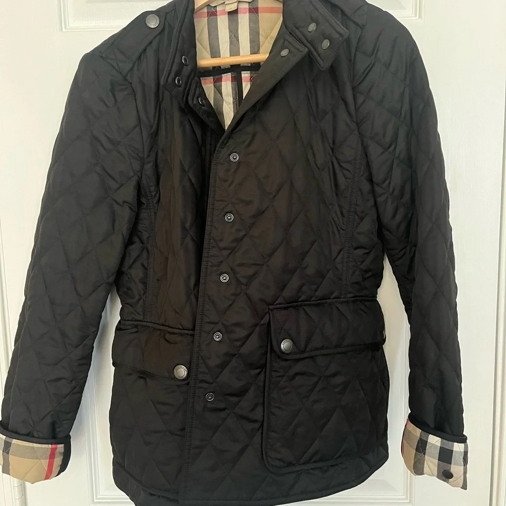 Black Burberry Quilted Jacket Medium - Picture 5 of 8